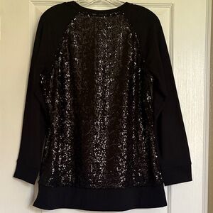 Isaac Mizrahi Black Sequin long‎ sleeve M